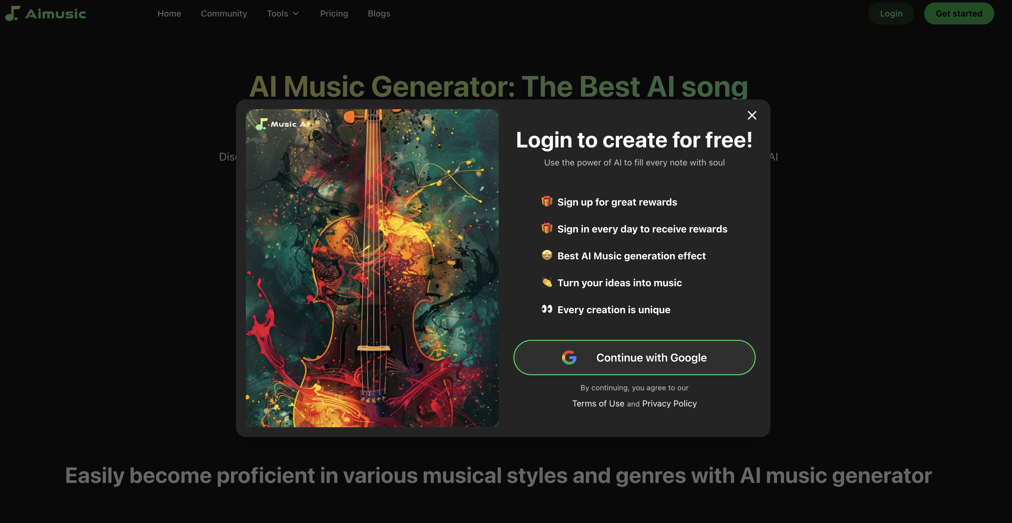 Sign Up for Aimusic